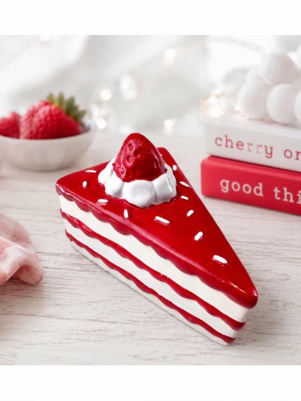 TARGET • Bullseye Playground Red/White Mini Slice of Strawberry Cake Home Decor